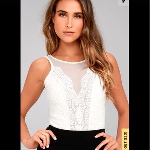 Lulu’s Cali Cantina White Lace Bodysuit